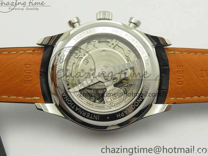 MIROTIME 0320 Portuguese Chrono SS ZF 1:1 Best Edition Gray Dial SS On Black Leather Strap A ZipUp 7215